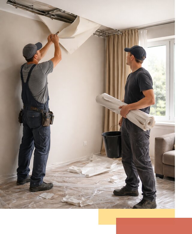 Демонтаж натяжного потолка в Глазове быстро и аккуратно