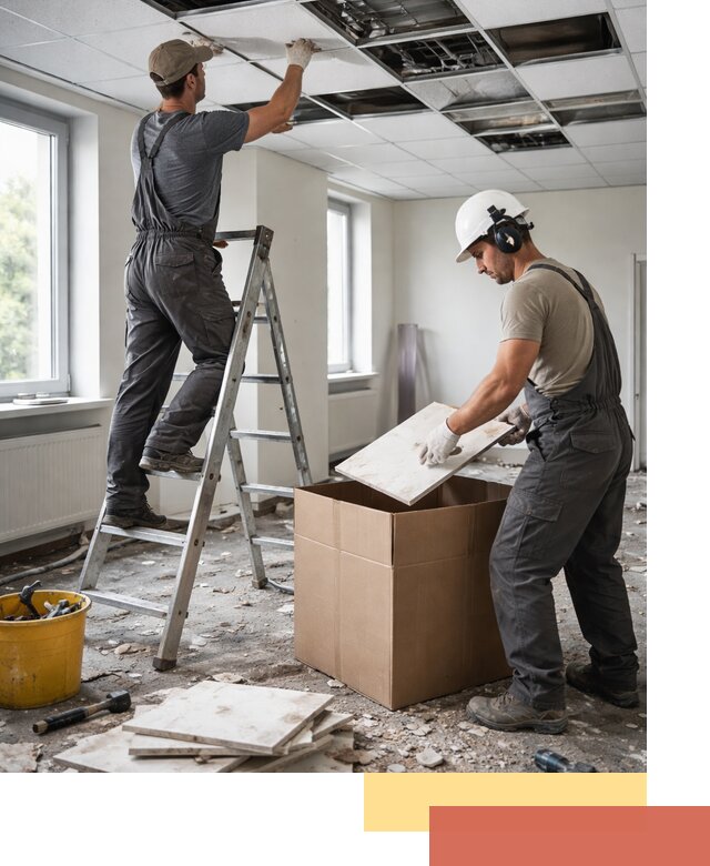 Демонтаж потолочной плитки в Глазове быстро и аккуратно