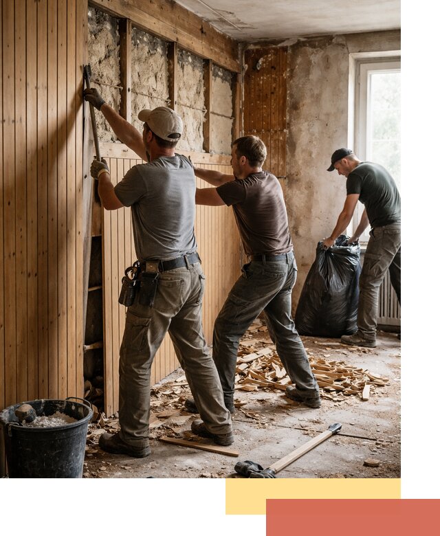 Демонтаж вагонки и вывоз материалов в Глазове