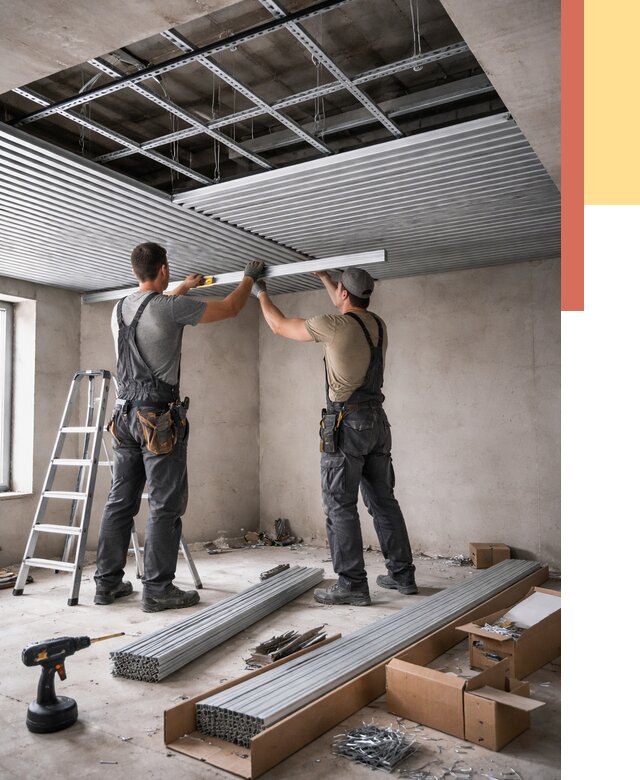 Монтаж реечного потолка в Глазове от 4591 руб. под ключ | ОТДЕЛОЧНИК-Глз