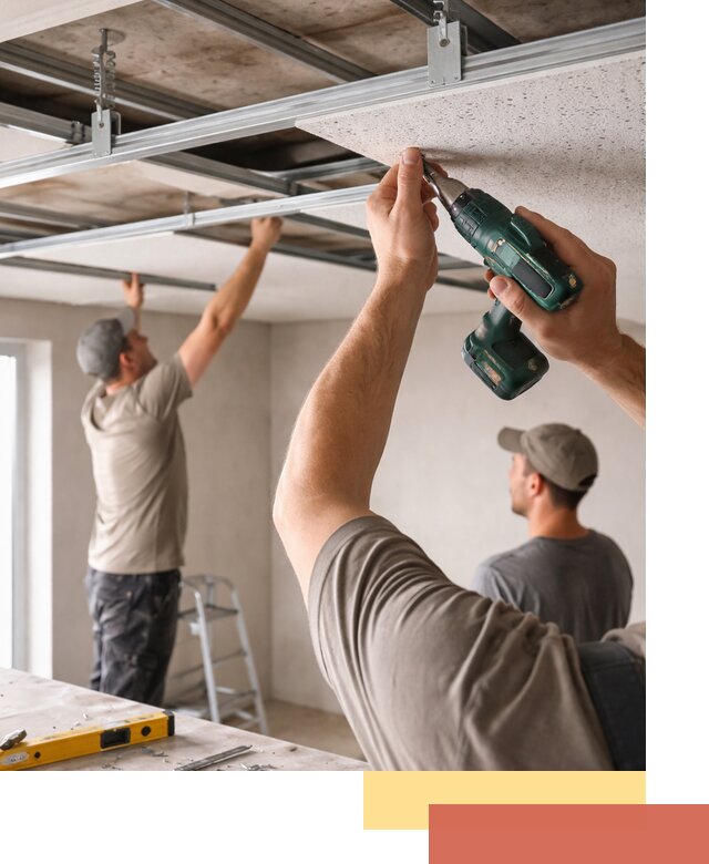 Монтаж акустического потолка в Глазове под ключ