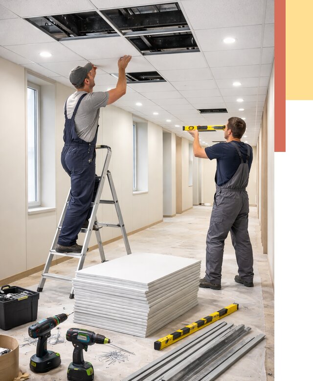 Ремонт потолка Армстронг в Глазове от 4591 руб. — быстро и недорого | ОТДЕЛОЧНИК-Глз