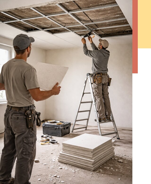 Замена плит подвесного потолка в Глазове от 1786 руб. быстро и недорого | ОТДЕЛОЧНИК-Глз
