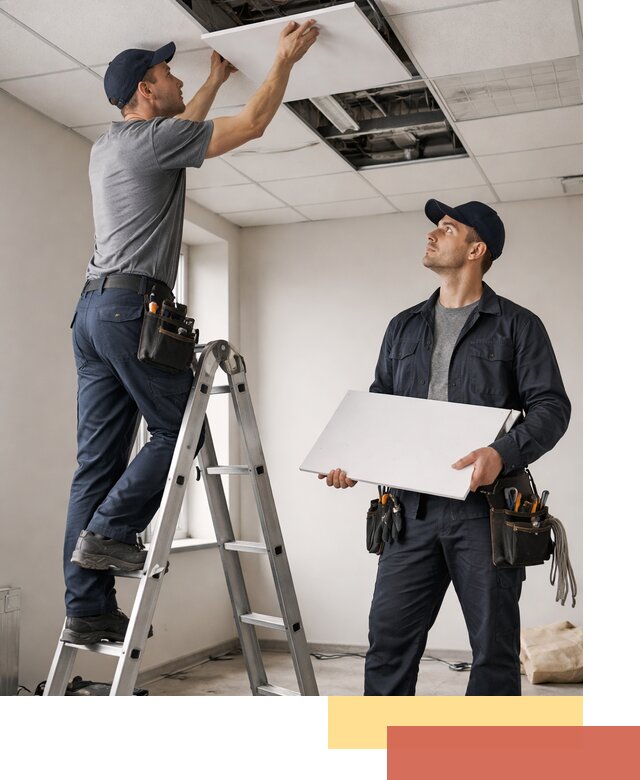 Обслуживание подвесного потолка в Глазове — ремонт и чистка