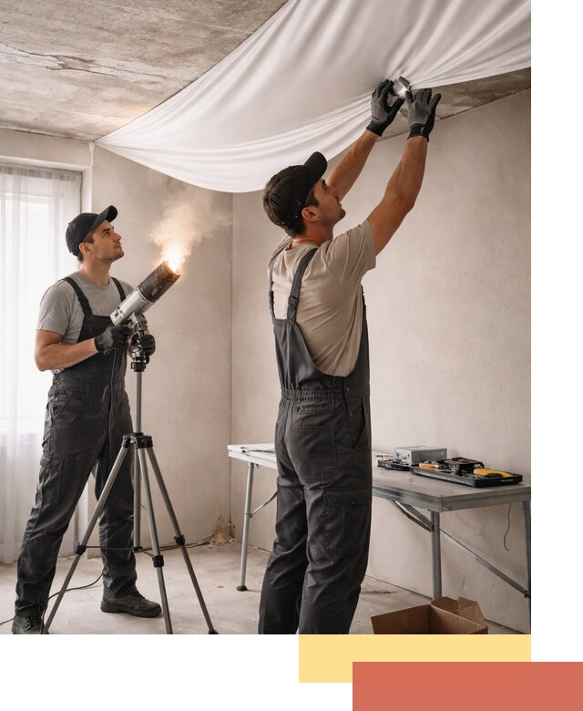 Установка натяжного потолка под ключ в Глазове