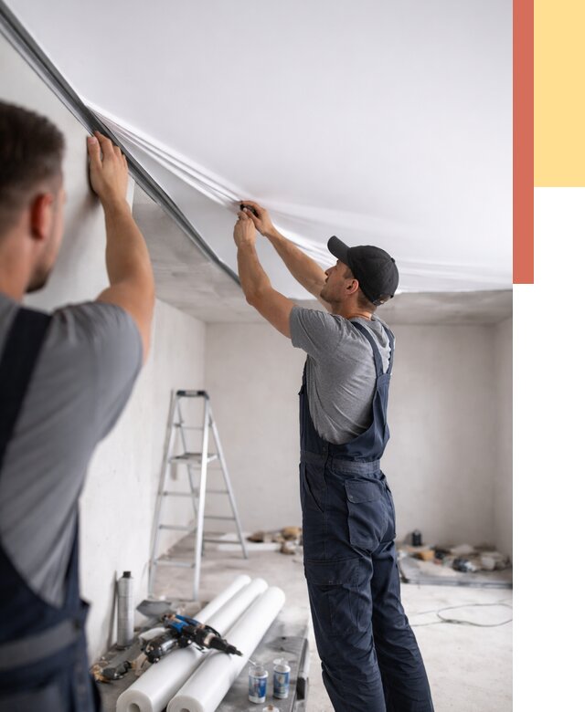 Монтаж матового натяжного потолка в Глазове от 4591 руб./м² — быстро и недорого | ОТДЕЛОЧНИК-Глз