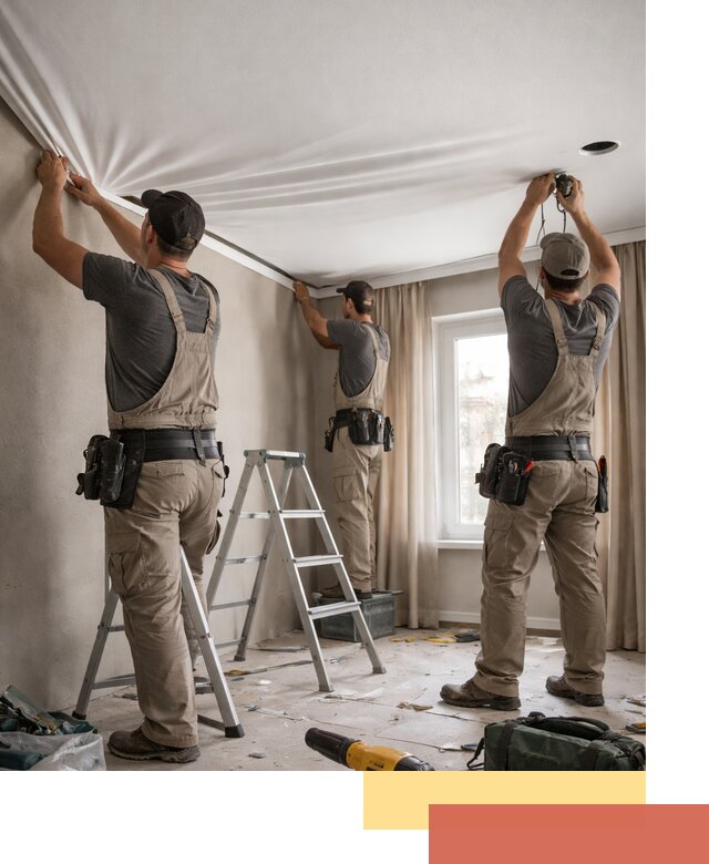 Монтаж матового натяжного потолка в Глазове качественно и быстро