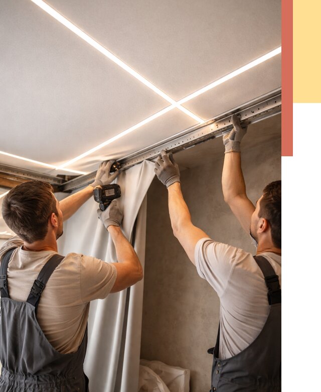 Монтаж натяжного потолка со световыми линиями в Глазове от 1224 руб. | ОТДЕЛОЧНИК-Глз