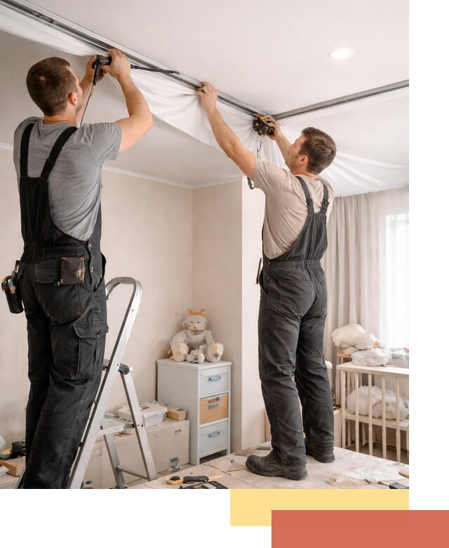 Монтаж натяжного потолка в детской комнате в Глазове