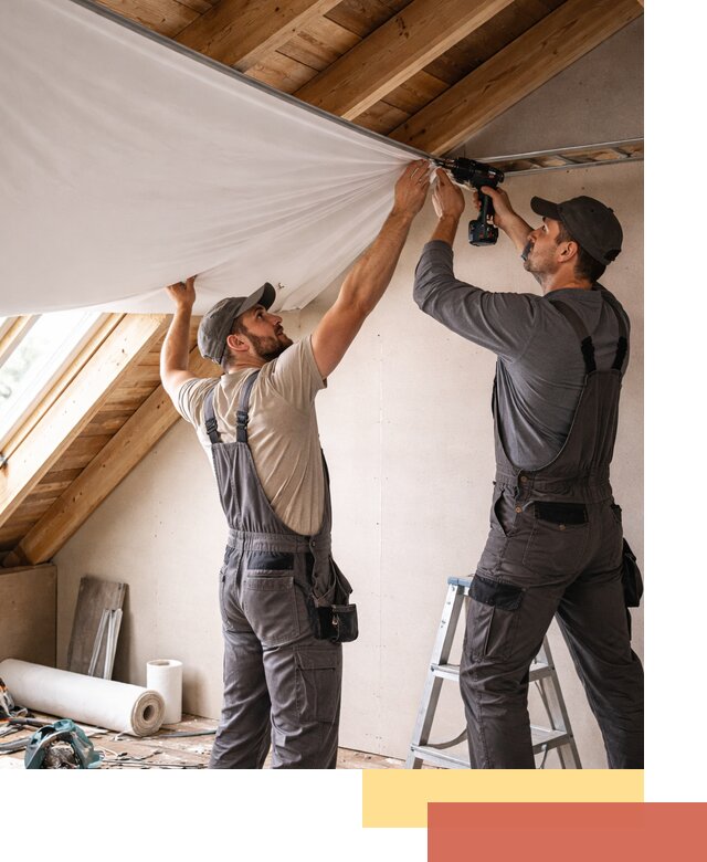 Монтаж натяжного потолка в мансарде в Глазове