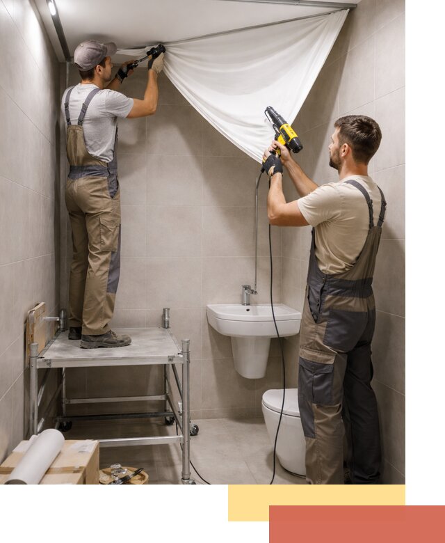 Монтаж натяжного потолка в санузле в Глазове