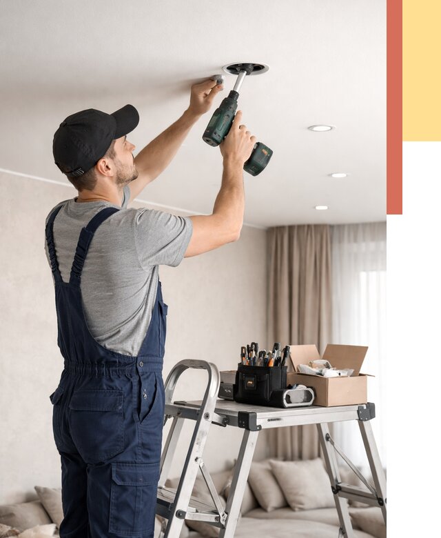 Установка и монтаж точечных светильников в натяжной потолок в Глазове от 1837 руб. | ОТДЕЛОЧНИК-Глз