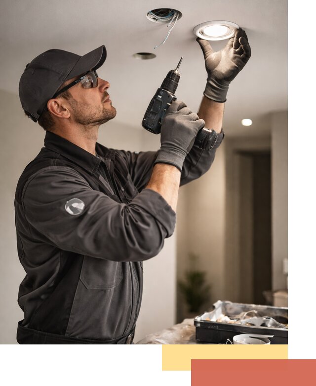 Установка точечных светильников в натяжной потолок в Глазове