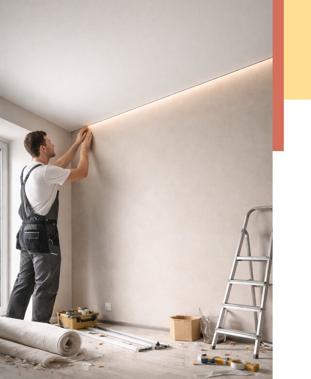 Теневые натяжные потолки в Глазове от 8366 руб. под ключ | ОТДЕЛОЧНИК-Глз