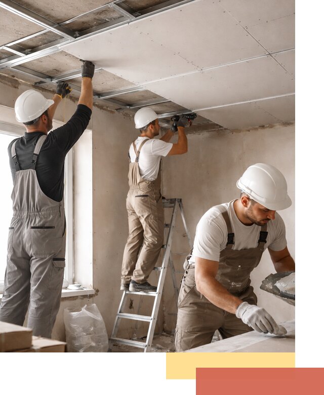 Одноуровневый потолок из гипсокартона в Глазове — монтаж и отделка