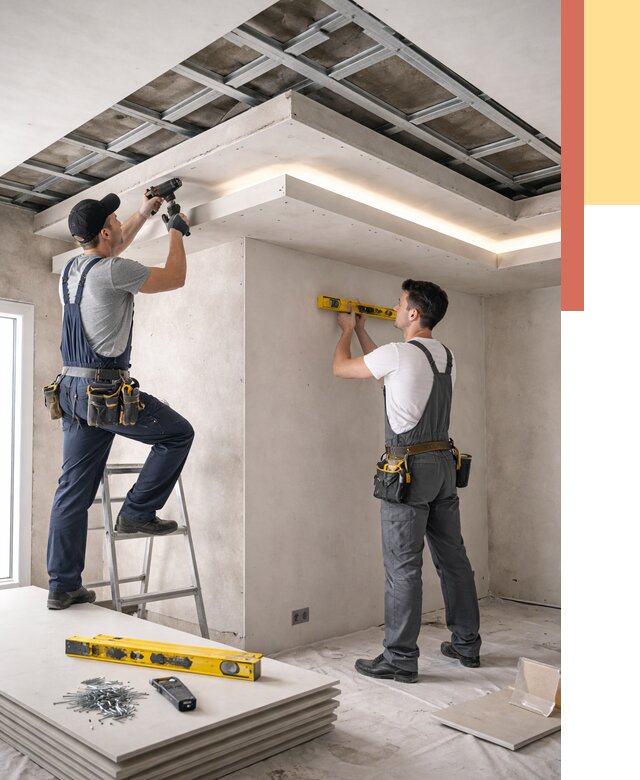 Двухуровневый потолок из гипсокартона в Глазове от 1479 руб. под ключ | ОТДЕЛОЧНИК-Глз