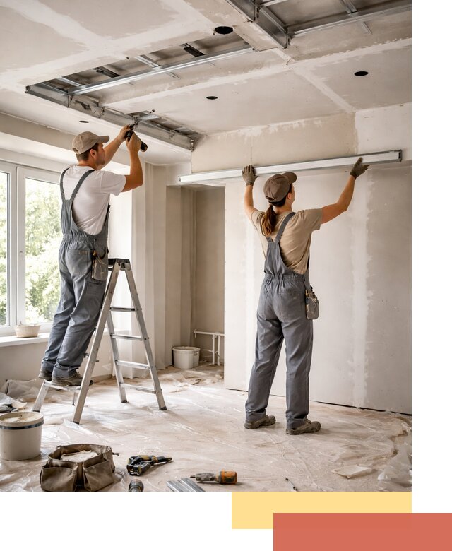 Монтаж многоуровневого потолка из гипсокартона в Глазове