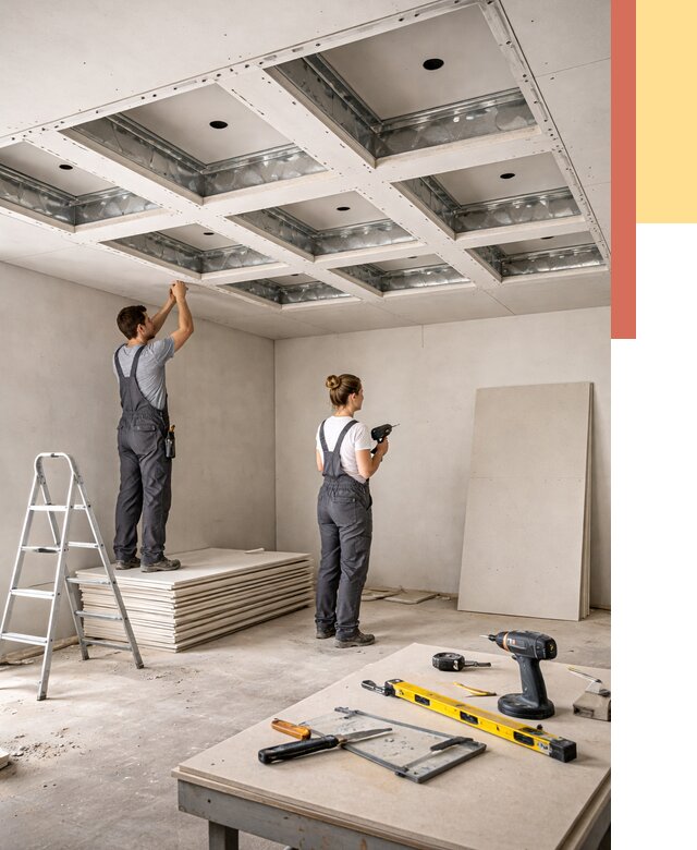 Кессонный потолок из гипсокартона в Глазове от 1888 руб. — монтаж и под ключ | ОТДЕЛОЧНИК-Глз