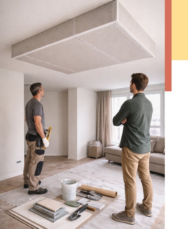 Короб на потолке из гипсокартона в Глазове от 2245 руб. — монтаж и услуги под ключ | ОТДЕЛОЧНИК-Глз