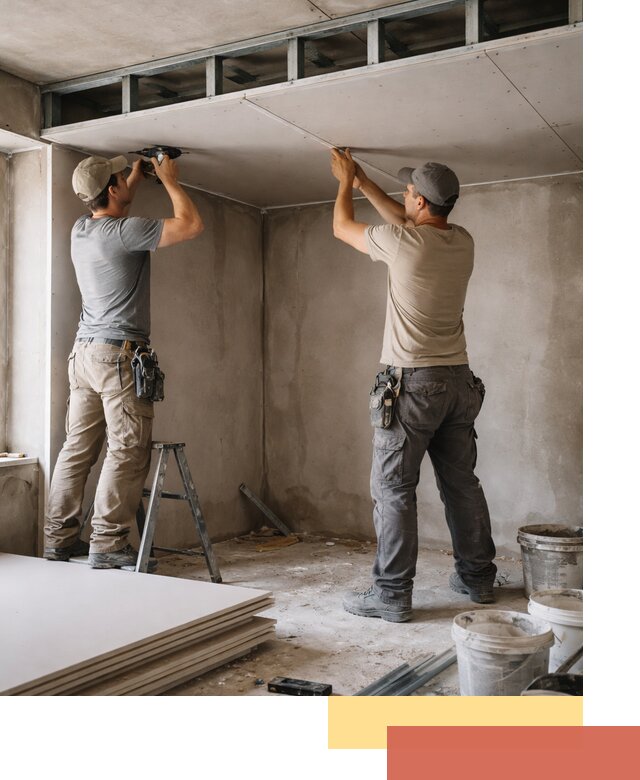 Короб из гипсокартона на потолке под ключ в Глазове