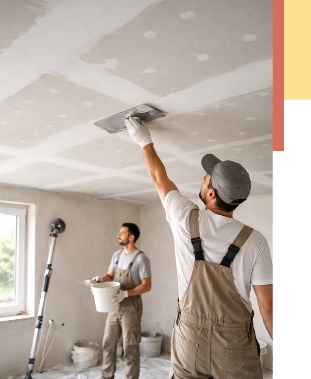 Шпаклевка потолка из гипсокартона в Глазове от 3265 руб./м2 — услуги под ключ | ОТДЕЛОЧНИК-Глз
