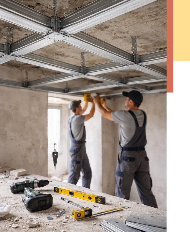 Монтаж каркаса потолка из профиля в Глазове от 4591 руб. — услуги ОТДЕЛОЧНИК-Глз