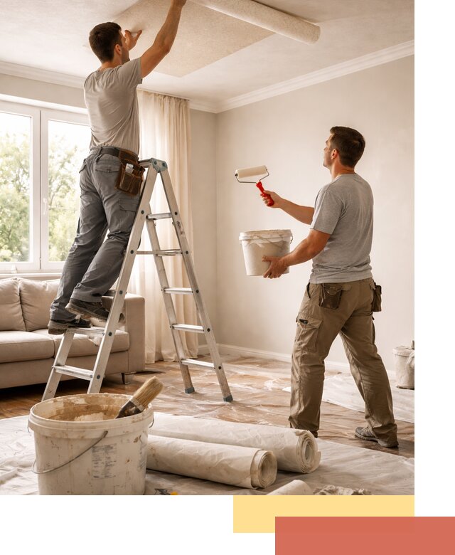 Поклейка обоев на потолок в Глазове — качественно и быстро