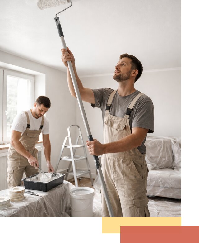 Покраска потолка водоэмульсионной краской в Глазове