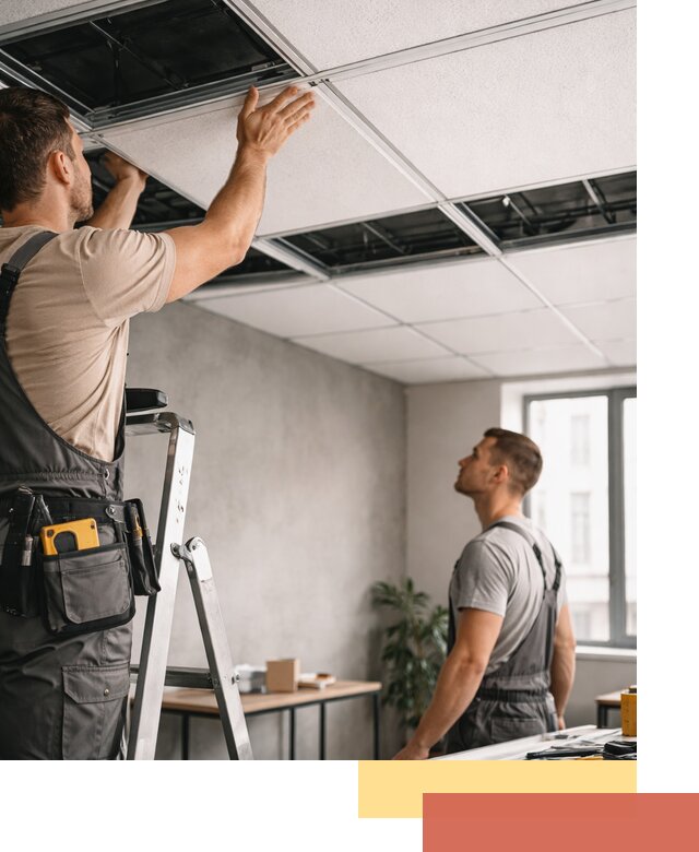 Монтаж потолочной плитки в Глазове качественно и в срок