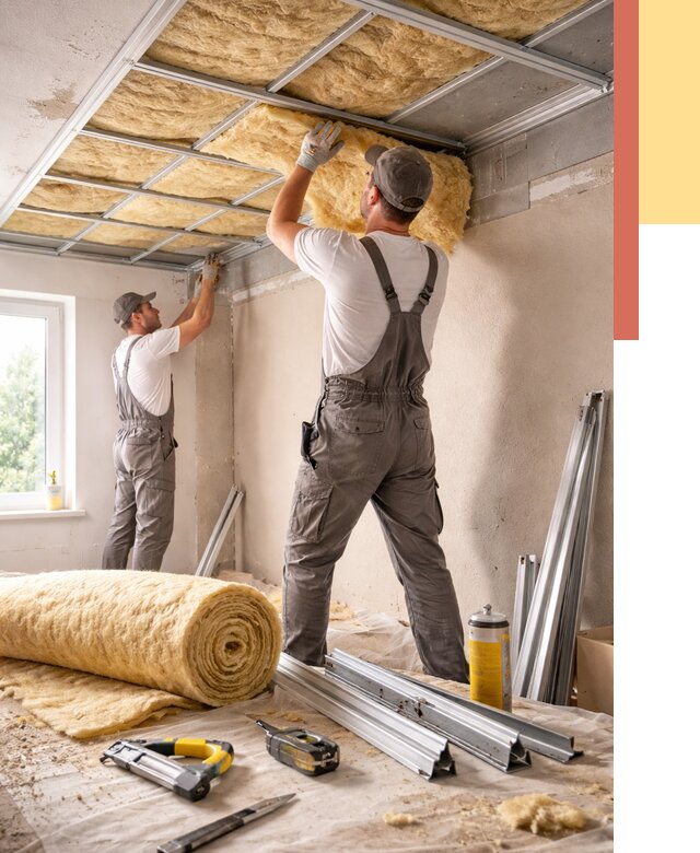 Утепление потолка в Глазове от 7346 руб/м2 — недорого, быстро, под ключ | ОТДЕЛОЧНИК-Глз