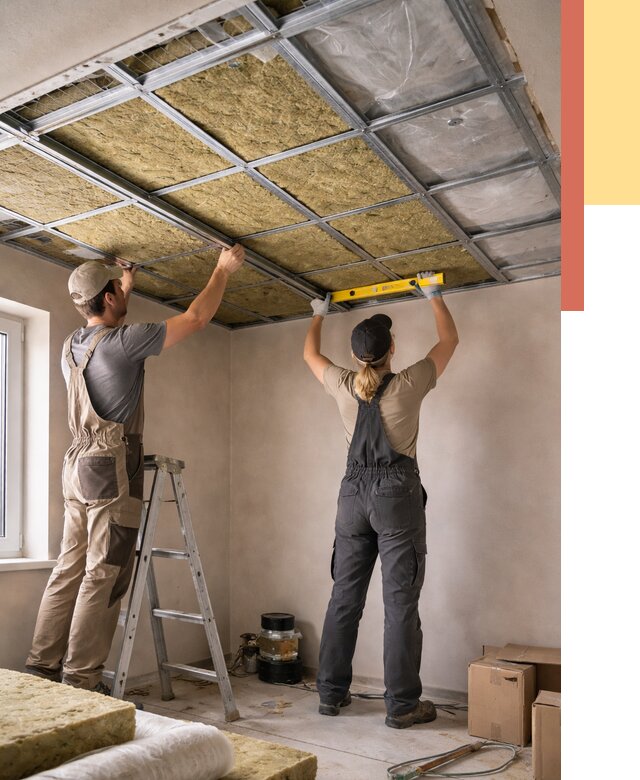 Шумоизоляция потолка в Глазове от 1275 руб. под ключ — услуги ОТДЕЛОЧНИК-Глз