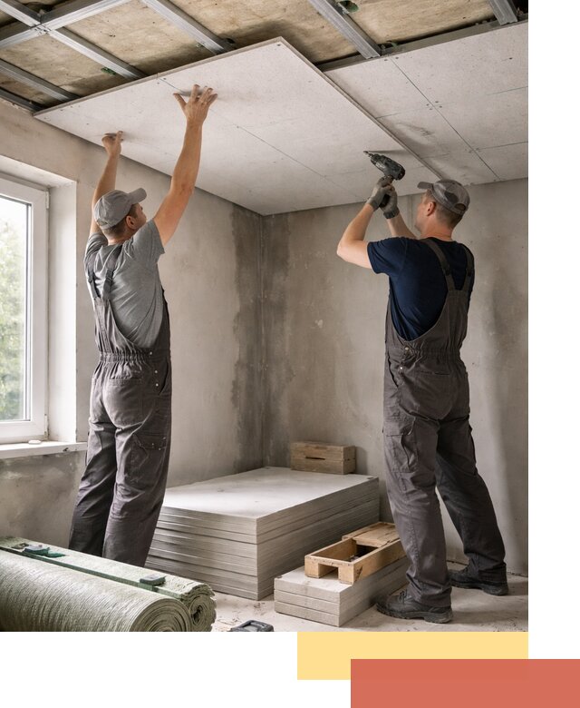 Шумоизоляция потолка панелями ЗИПС в Глазове